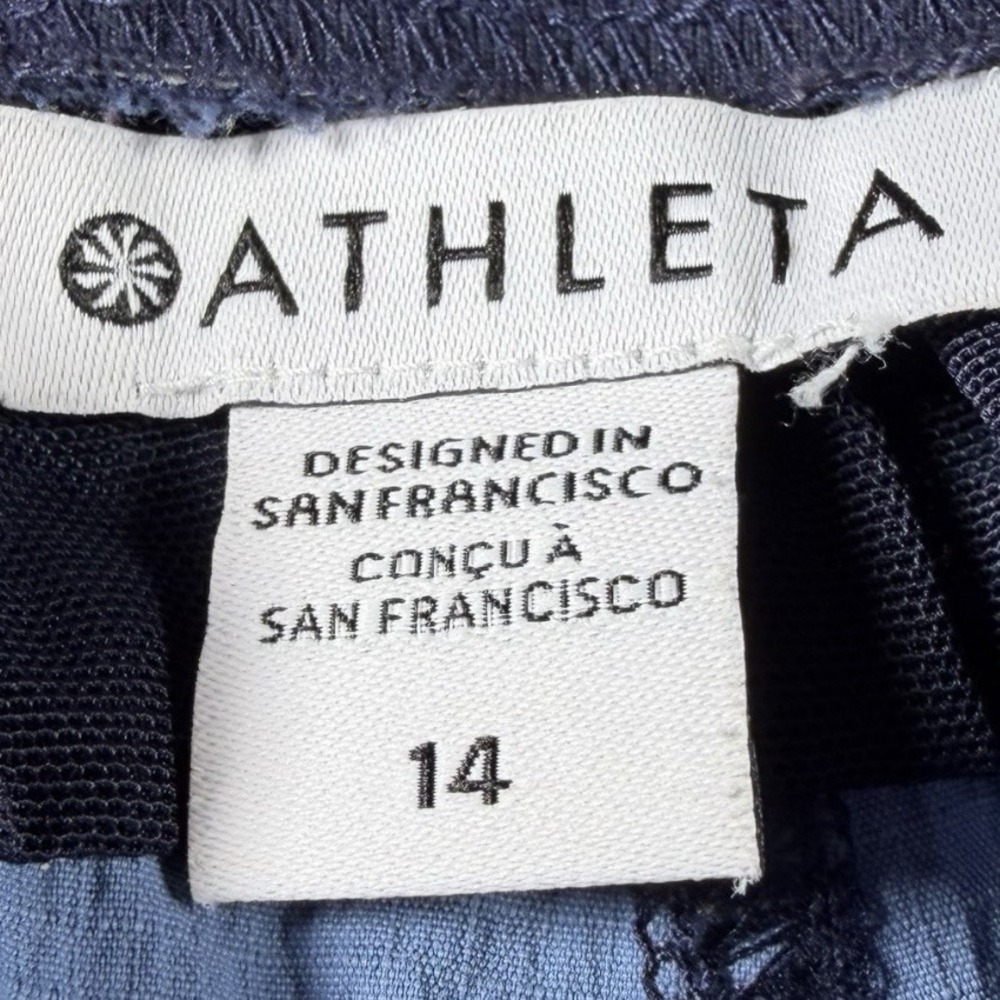Athleta Trekkie North Jogger Size 14 Blue Floral Jacquard Stretch Hiking‎ Pant - Picture 2 of 7